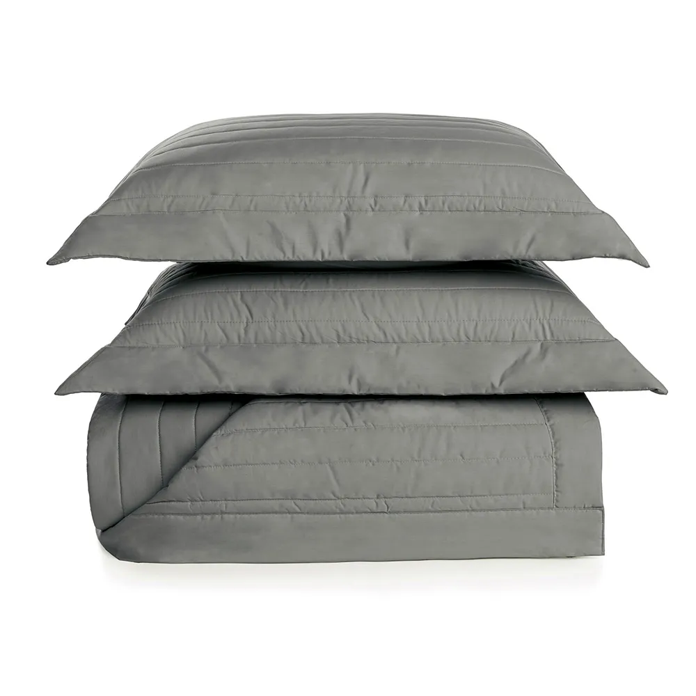 Colcha com Porta Travesseiros King 100% Algodão Monteleone Metallo