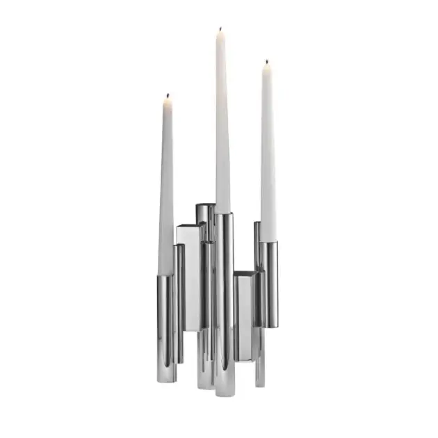 Castiçal Manhattan 3 velas em Inox
