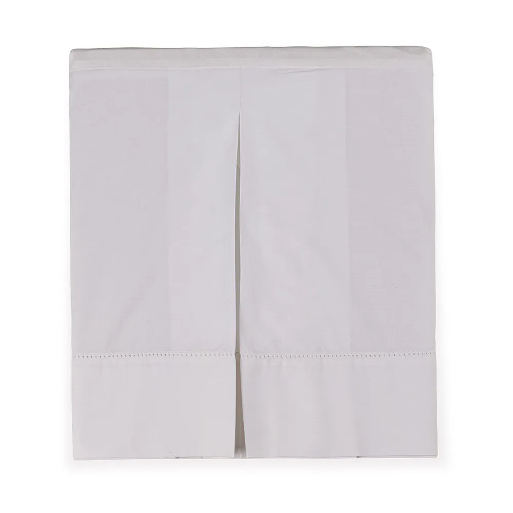 Saia para Cama Box Solteiro 100% Algodão Tullia Branco/Branco - Imagem 2