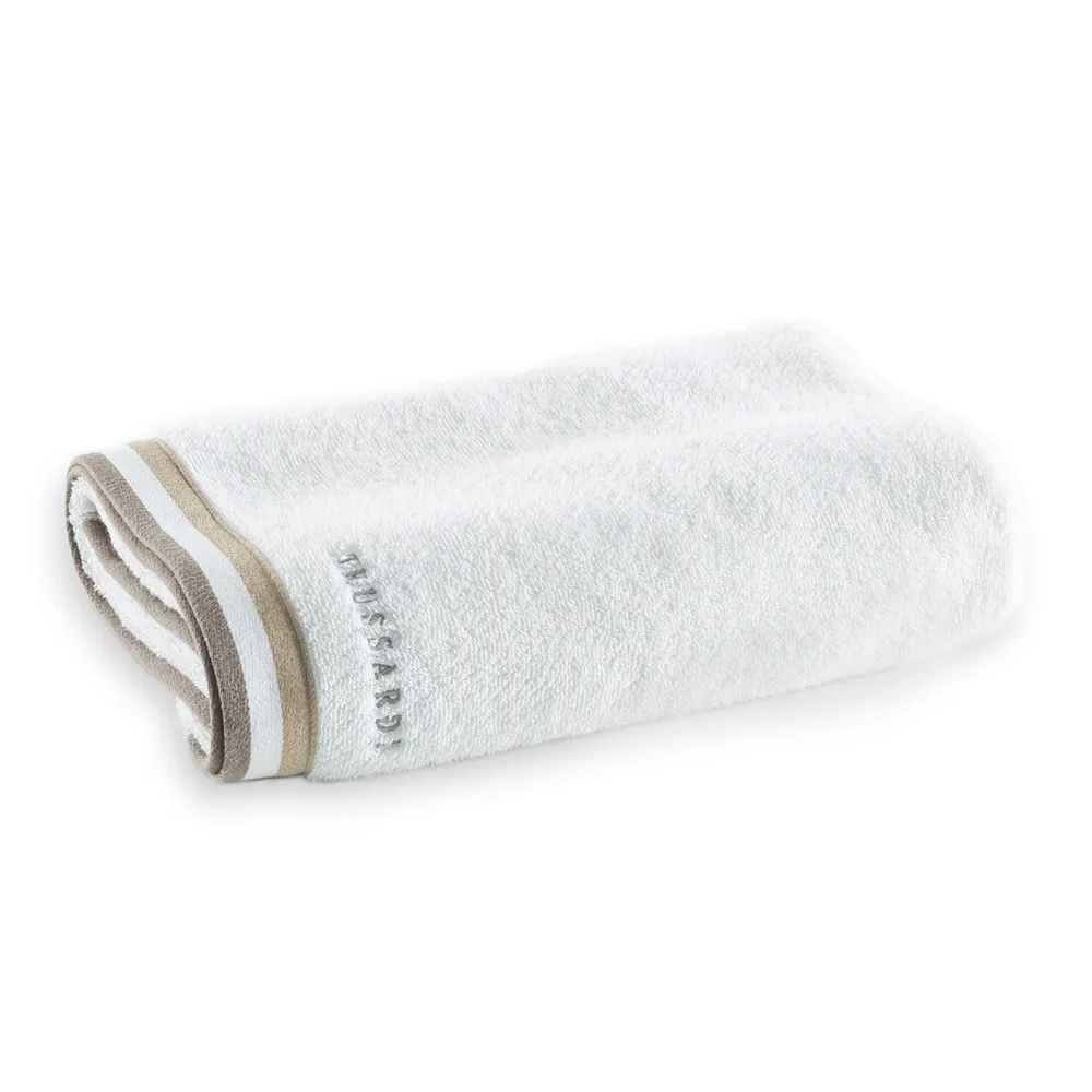 Toalha Banhão Trussardi Montello Branco/Bege